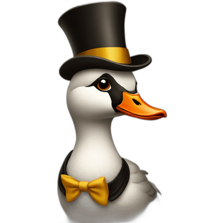 Goose with a tophat emoji