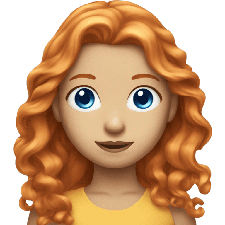 Ginger beautiful girl with blue eyes long hair emoji