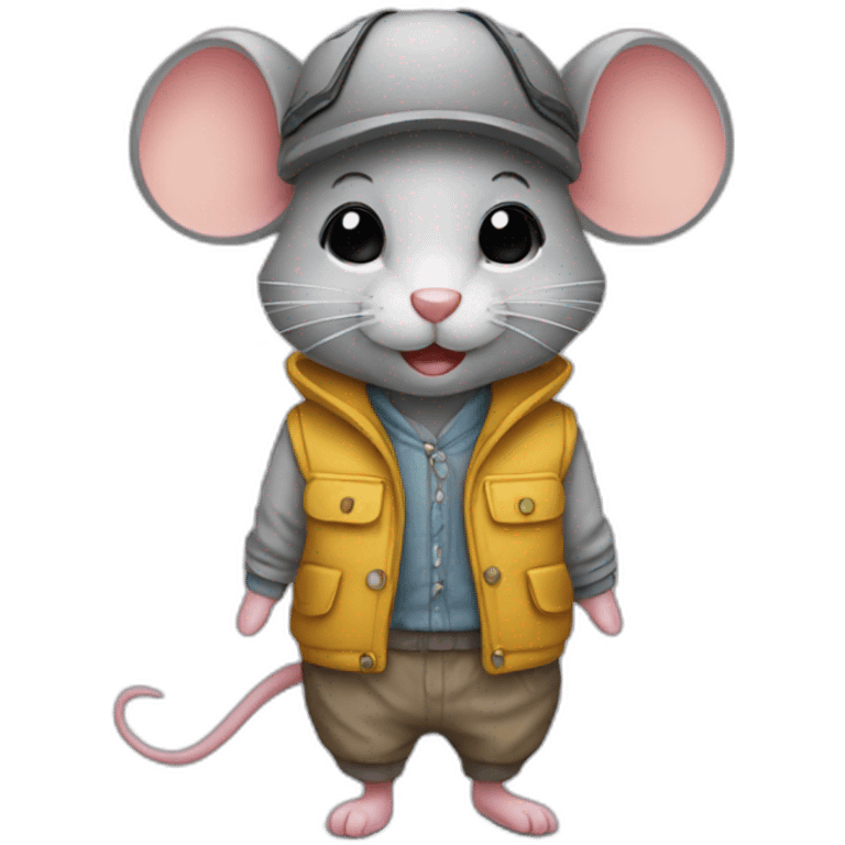 Mouse with outfit emoji