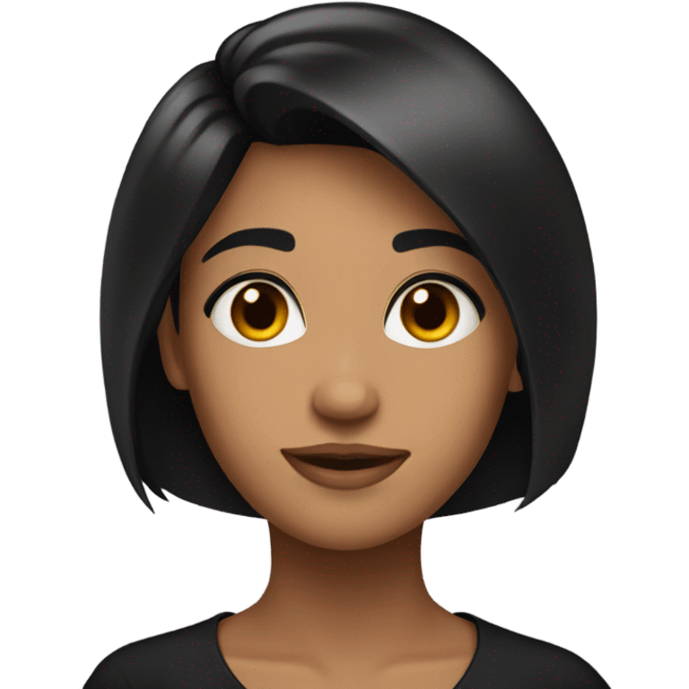 confident black-haired beauty with black shirt emoji