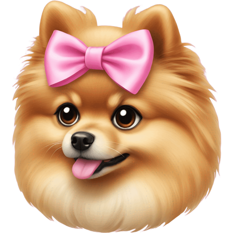 Pomeranian pink bow emoji