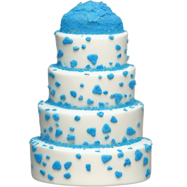 Tiered blue confetti wedding cake yummy and cute  emoji