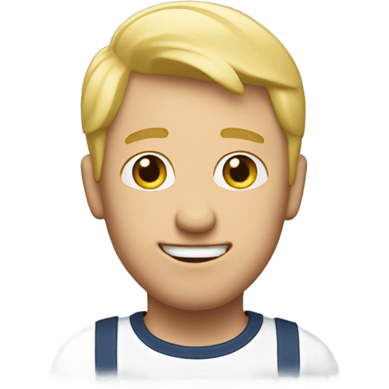 Funny man with short, blonde hair emoji