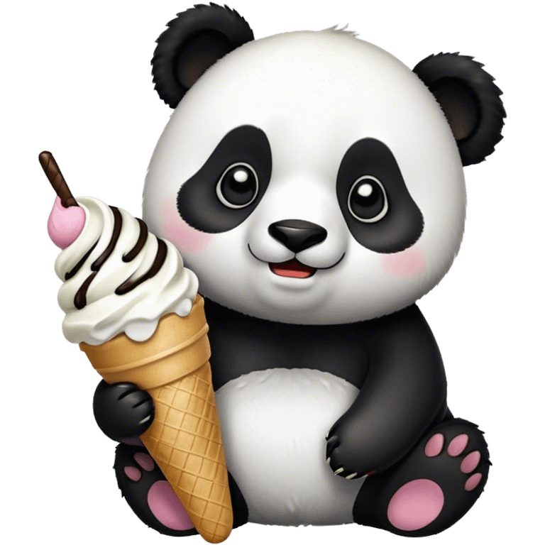 Panda eating ice cream emoji