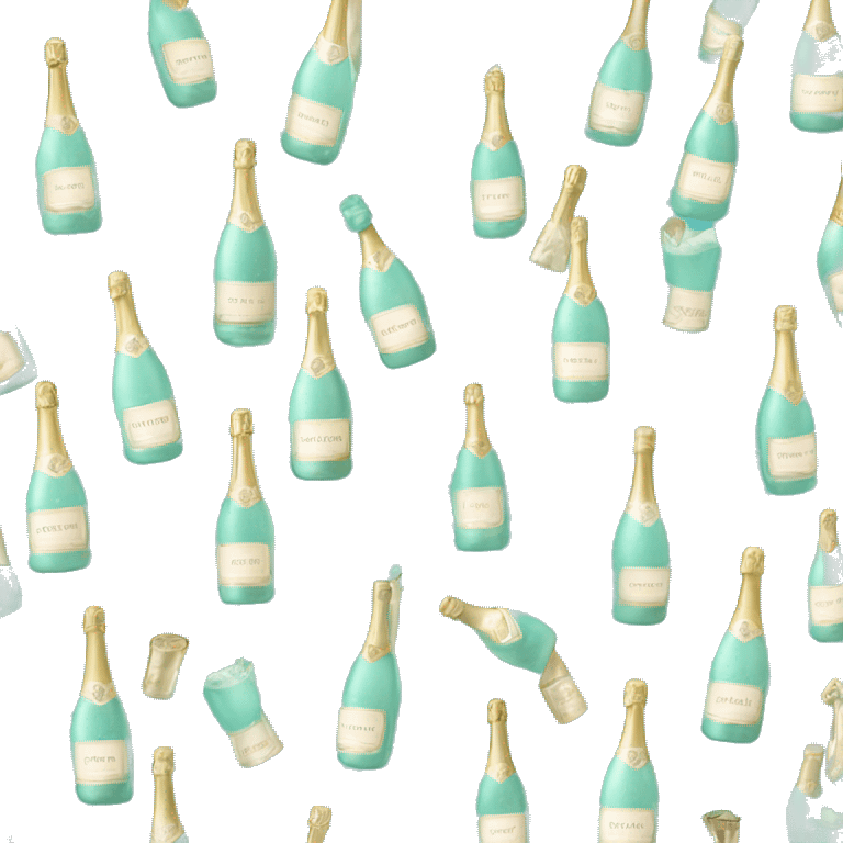 Tiffany blue bottle of champagne  emoji