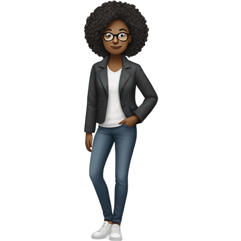 woman has a modern, minimalist look with natural hair, minimal makeup, and smart-casual outfits like jeans, blazers, and sneakers. She often wears a smartwatch or stylish glasses, balancing practicality and professionalism.






 emoji