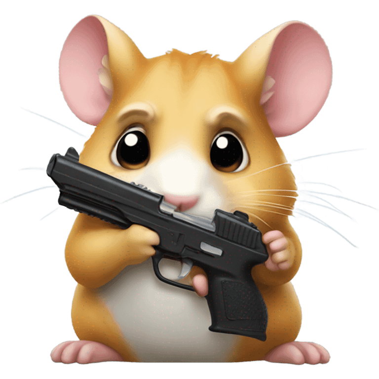 Hamster holding gun emoji