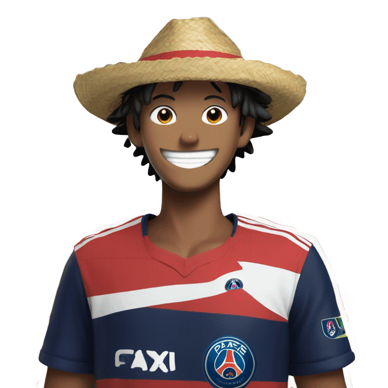 Luffy with psg jersey emoji