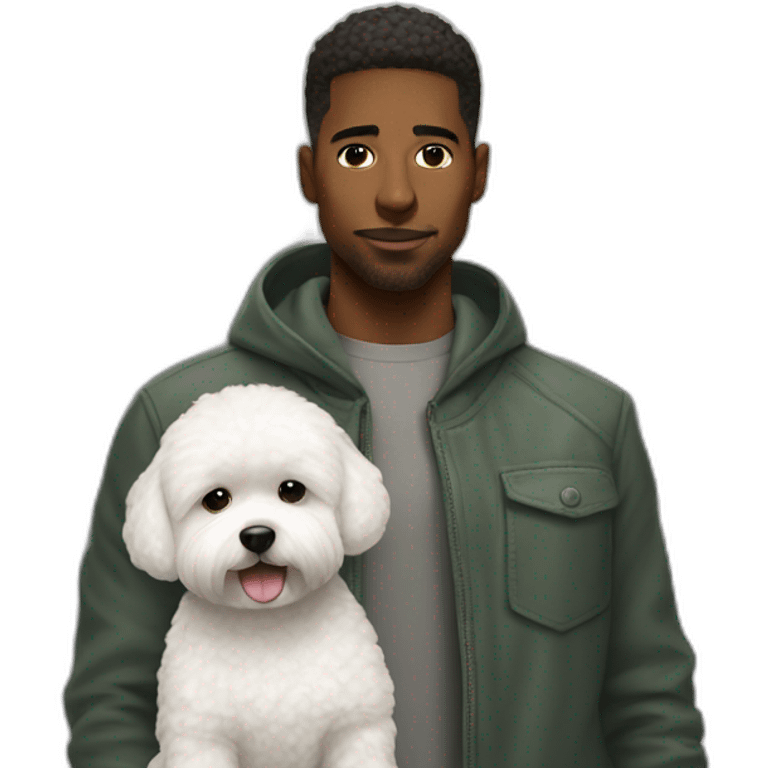 urban men with bichon emoji