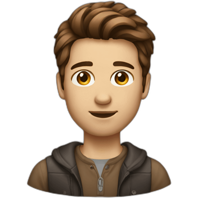 Male designer brown hair emoji