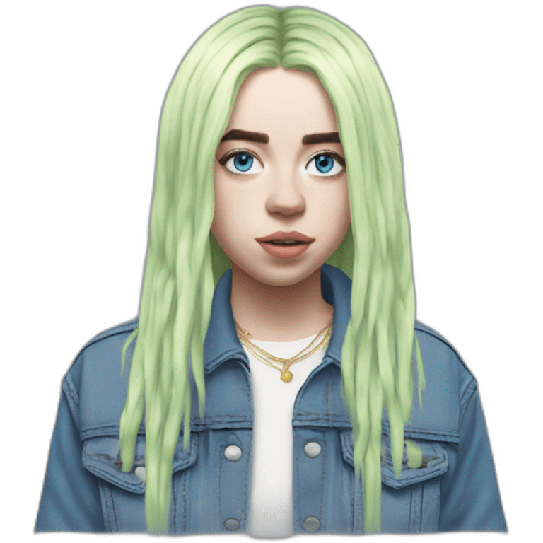 Billie eilish chanteuse 2018 cheveux bleus emoji