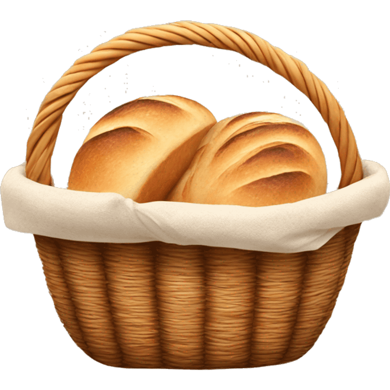 Sourdough bread in basket emoji