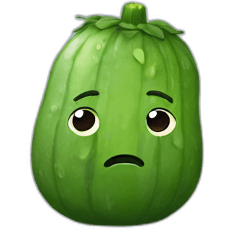 Sad cucumber emoji