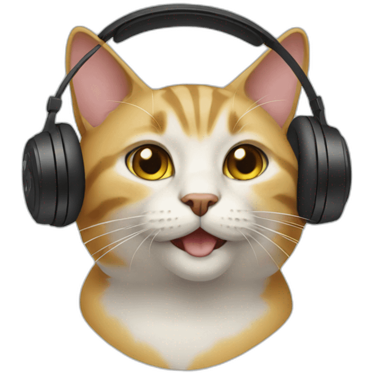 cat with headphones  emoji