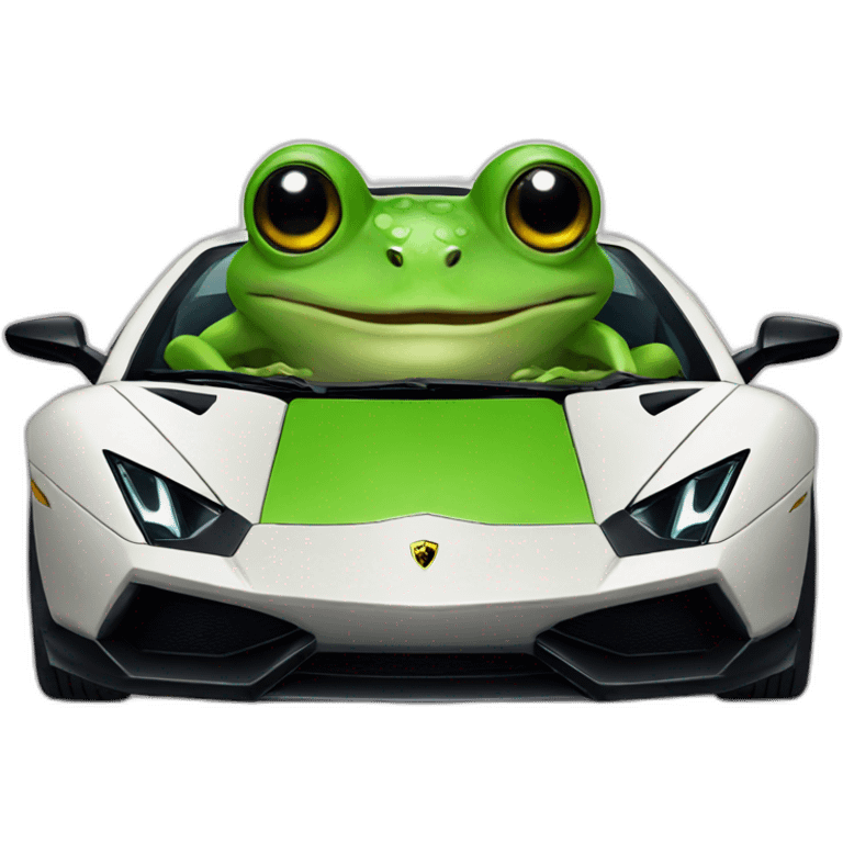 A frog in a Lamborghini  emoji