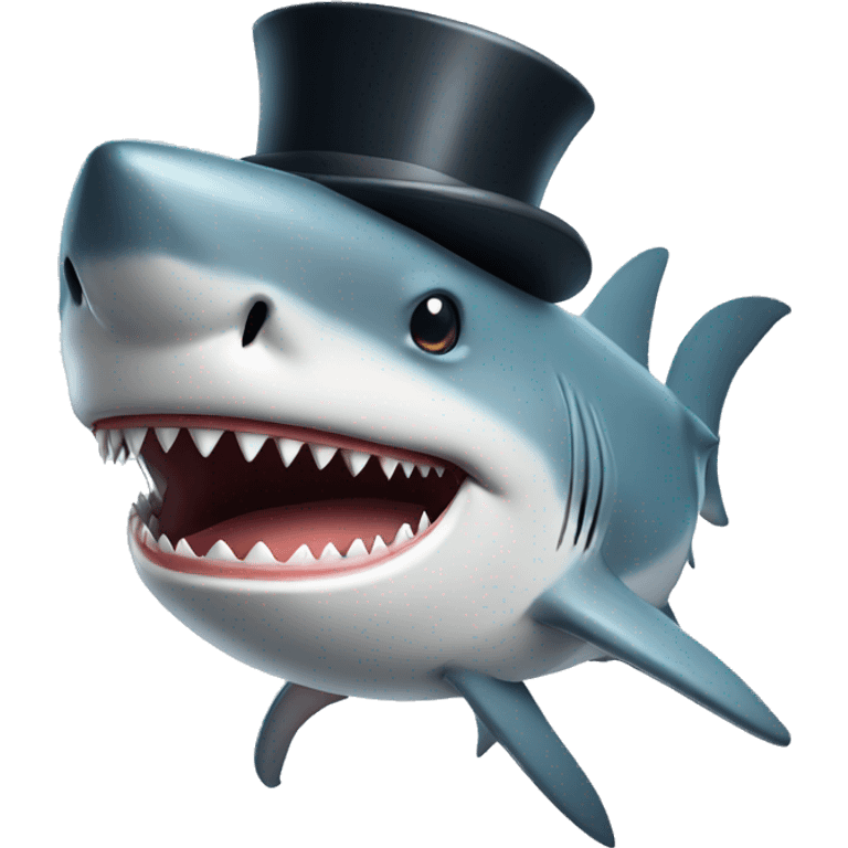 Shark with a top hat emoji