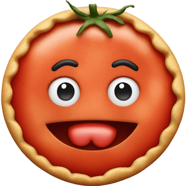 A tomato smushed onto someone’s face like a pie thrown in their face  emoji