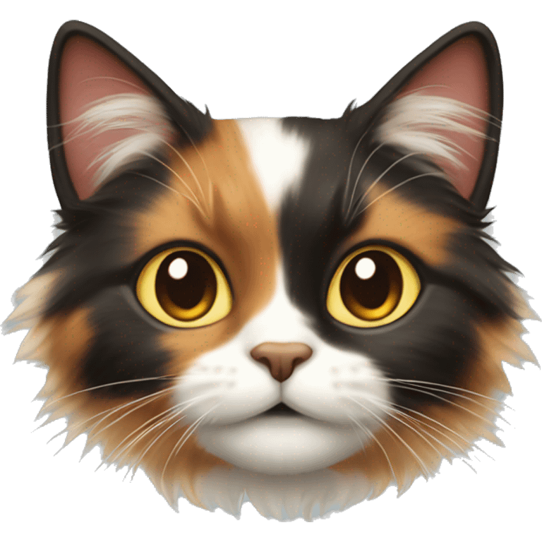 calico cat with long fur emoji