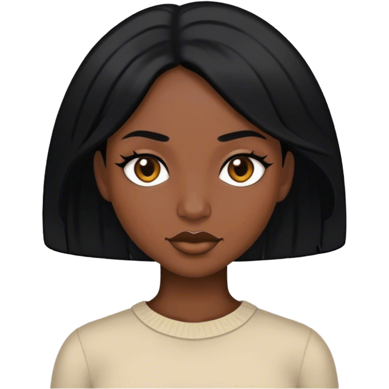 Una mujer de pelo negro Woman emoji