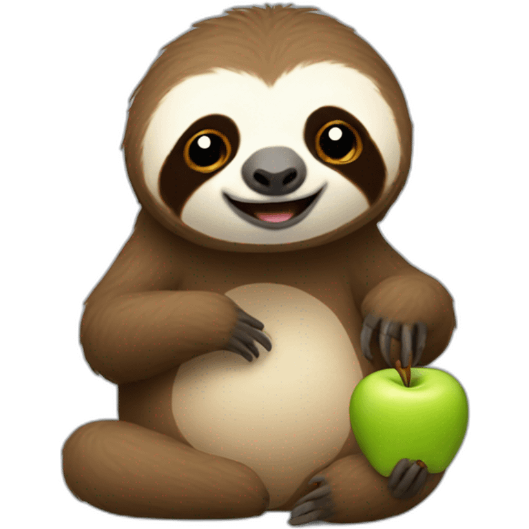 Sloth- with- apple emoji