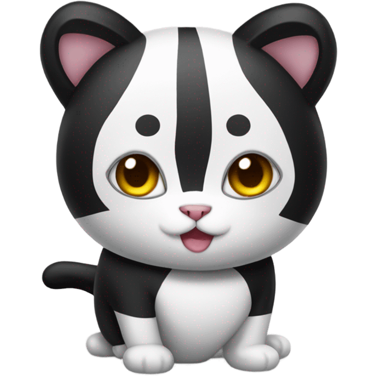 Cat wearing a panda suit emoji