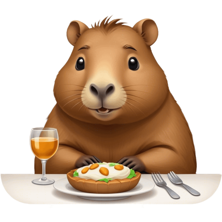 Un capybara al ristorante  emoji