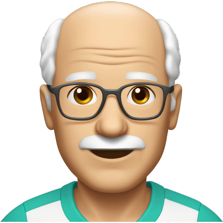 65 year old man playing tennis balding white no mustache  emoji