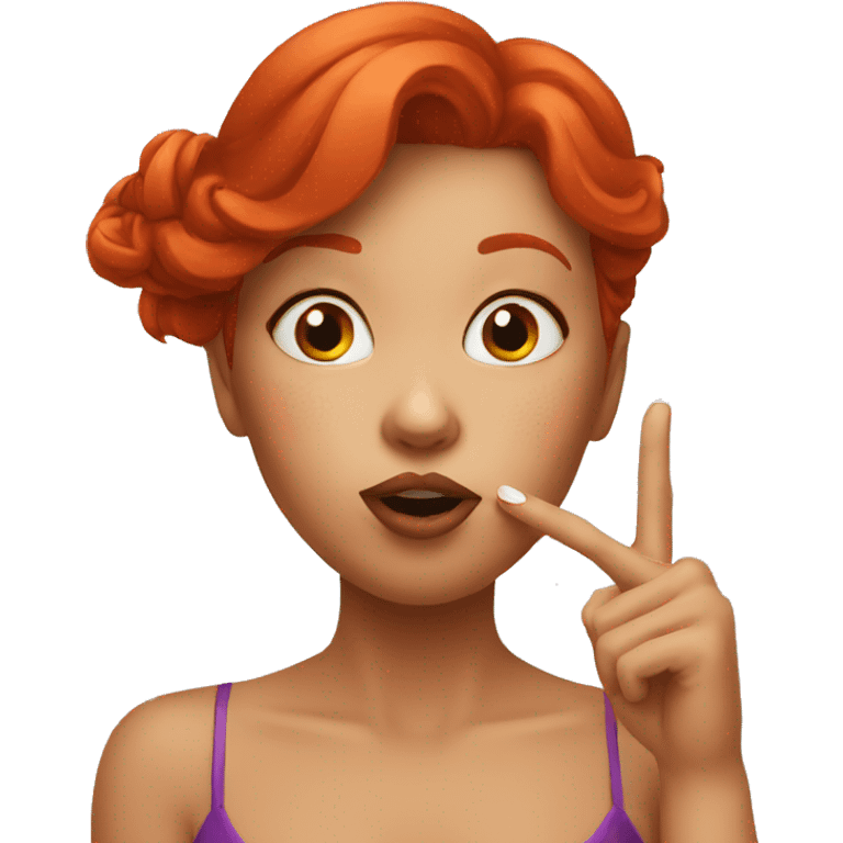 Red head girl blowing kisses emoji