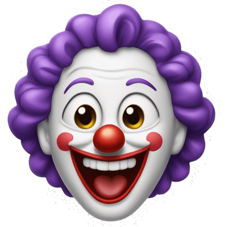 clown laughing hysterically with tear drop emoji