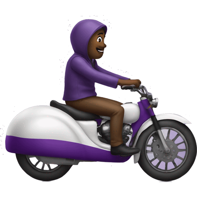 Riding a eggplant emoji