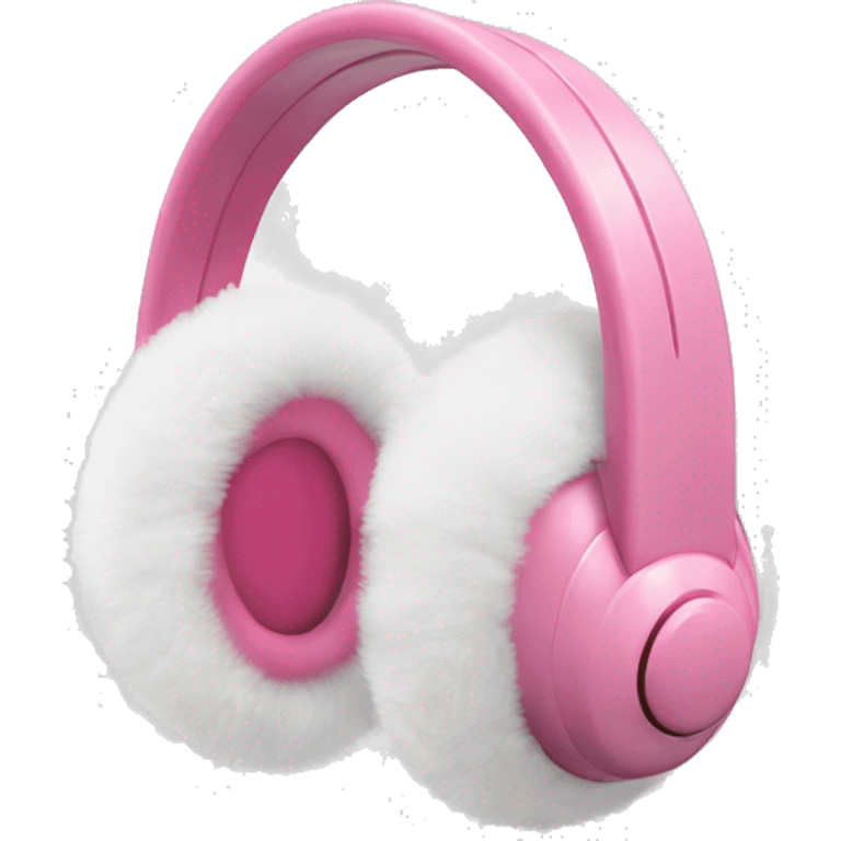 white and pink winter earmuffs  emoji