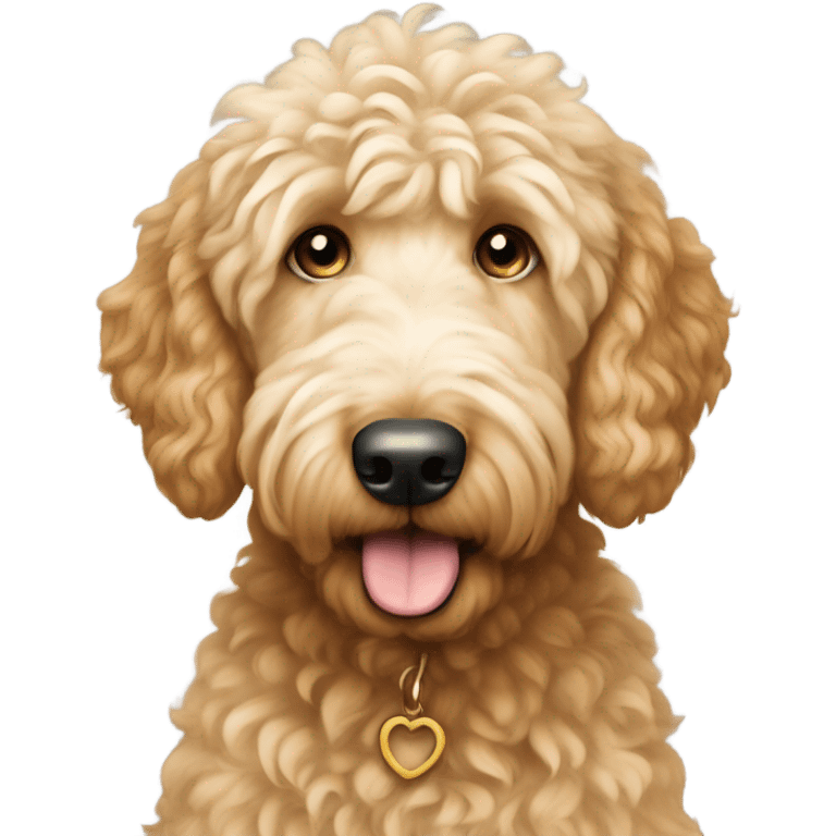 Golden doodle tan and white emoji