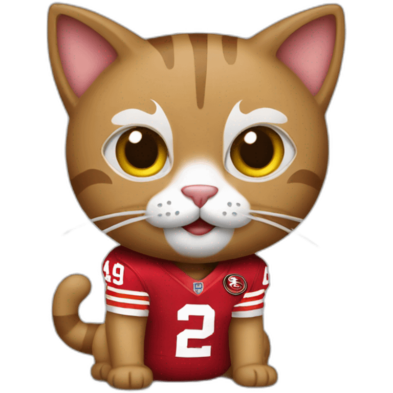 Cat that is a San Fransico 49ers fan emoji