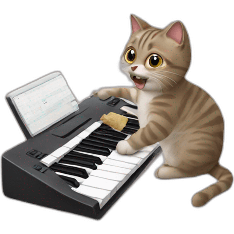 a cat eating a keyboard emoji