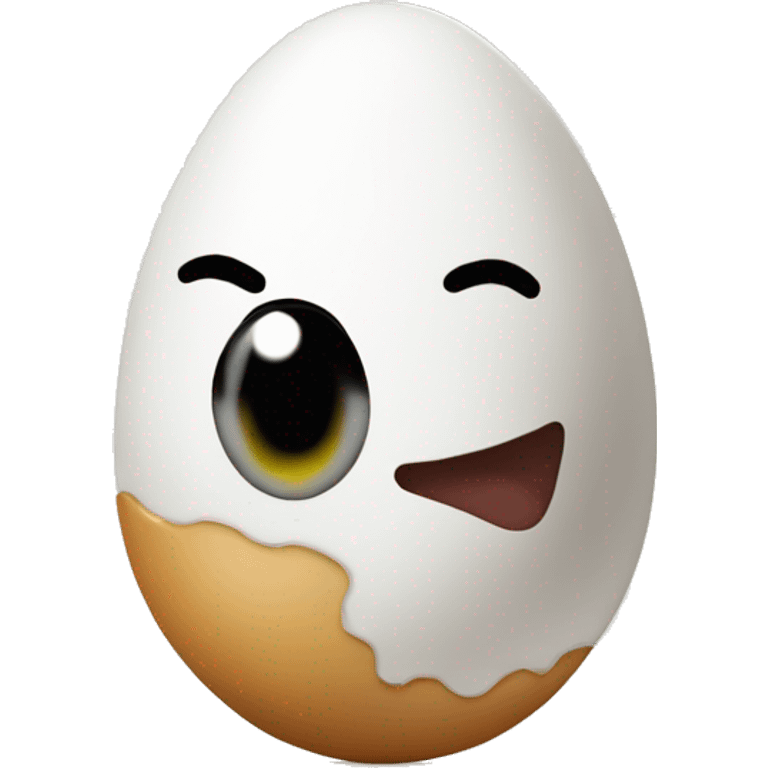 hard boiled egg with a little bit of black pepper on it emoji