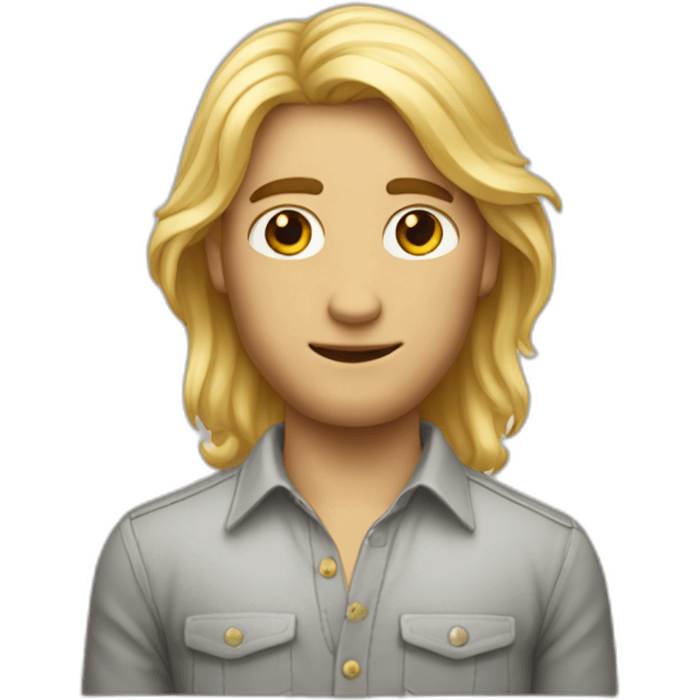 Homme cheveux long blond emoji