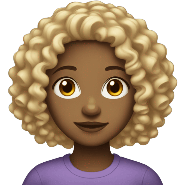 curly hair light skin girl emoji