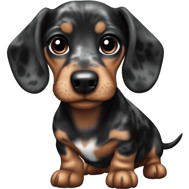 Black Merle mini dachshund  emoji