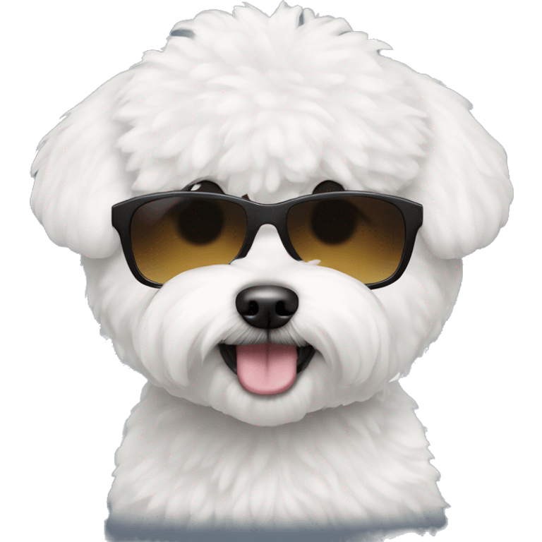 Bichon frise with shades emoji