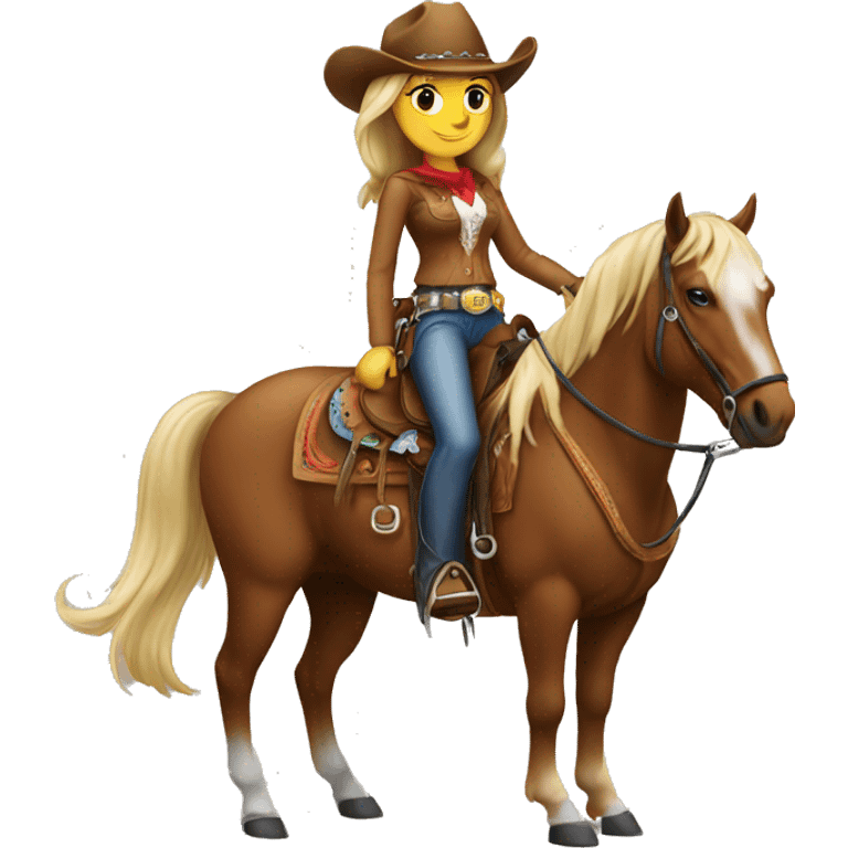 cowgirl on horse emoji