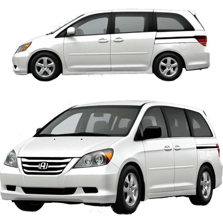 White 2006 JDM Honda Odyssey RB2, right-hand drive, sleek design, narrow headlights, aerodynamic grille, and sporty look emoji