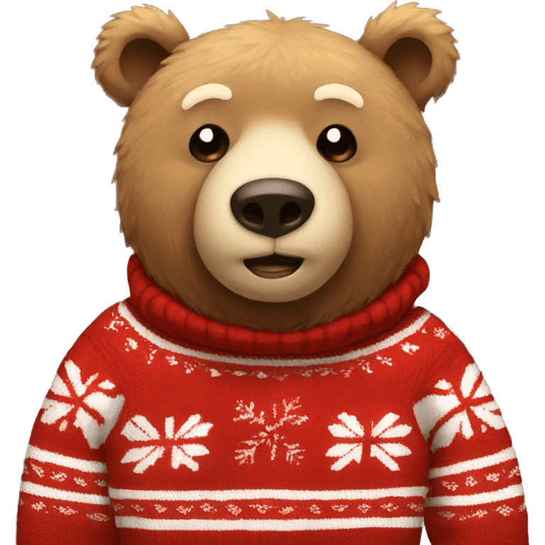 Bear with christmas sweater  emoji