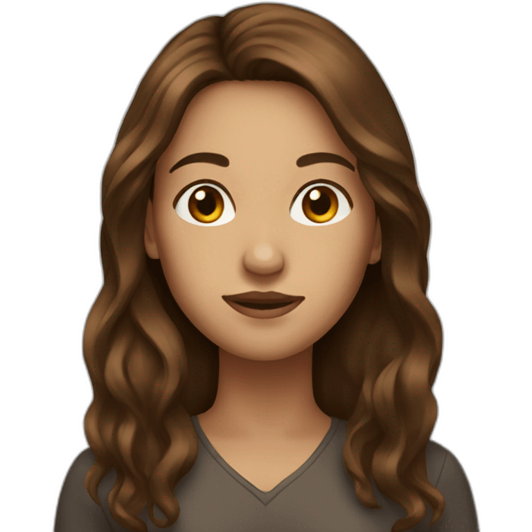 women, long brown hair emoji