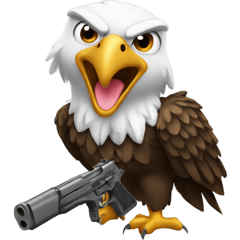 Eagle with gun emoji