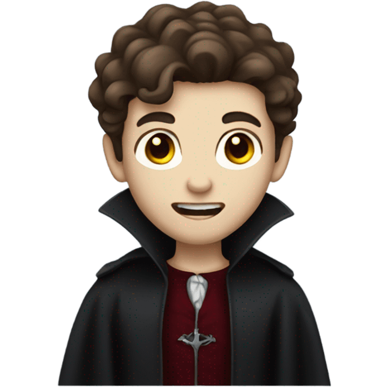 vampir, boy with brown hair and eye light skin emoji