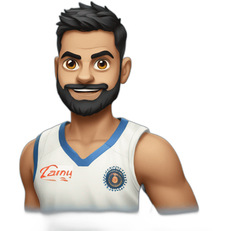 Virat Kohli wearing cat emoji