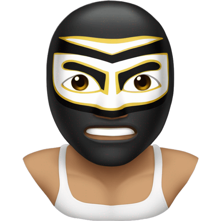 mascara de lucha libre blanca con aleta superior emoji