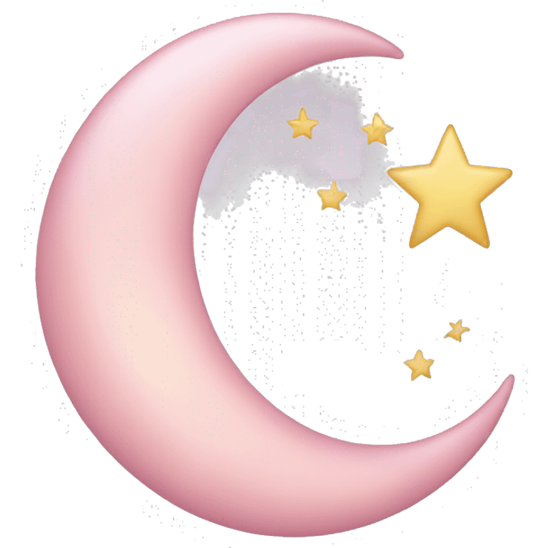 Light pink crescent with moon and star  emoji