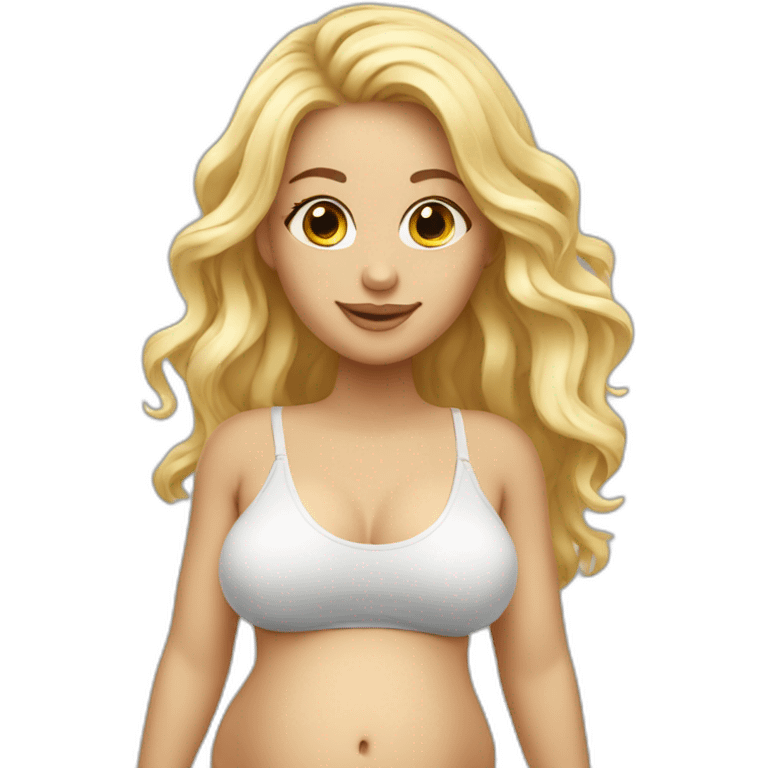 adorable pregnant blond full body women with beach-wave-hair emoji