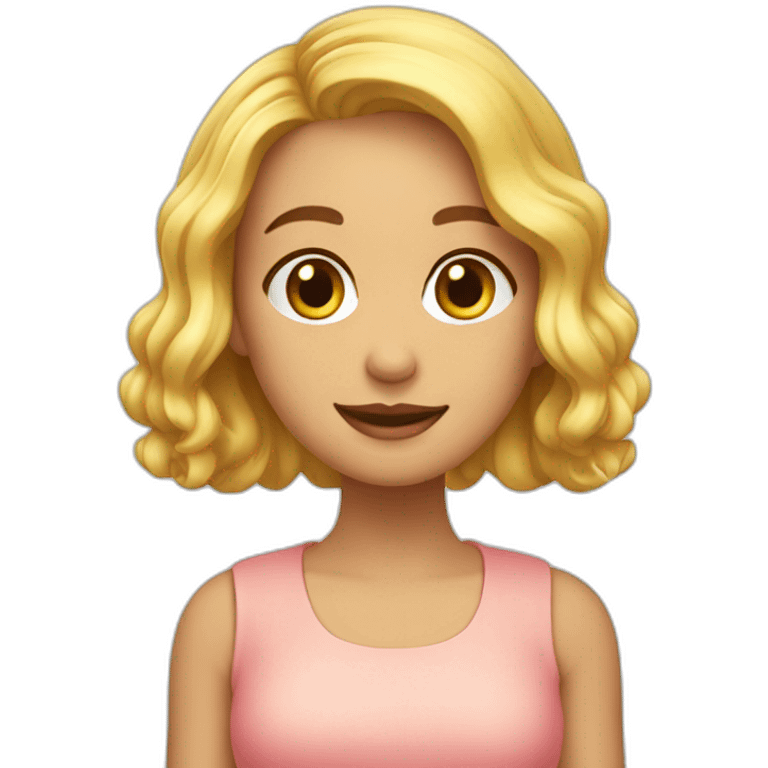 chica rubia con coletas emoji